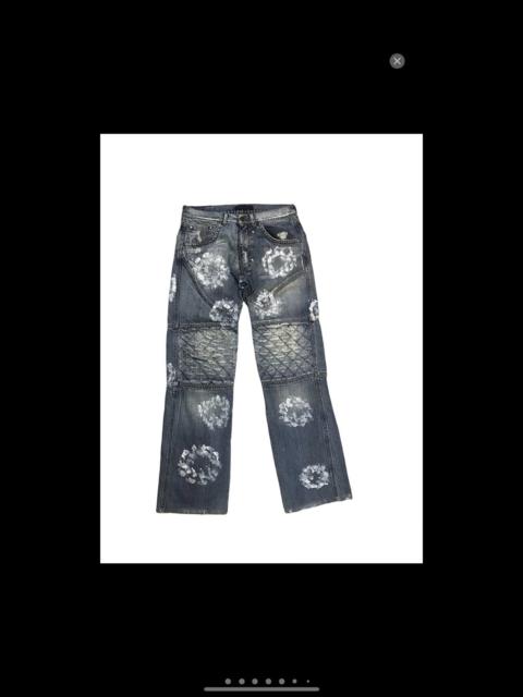 Other Designers Vintage - Floral biker Japanese jeans