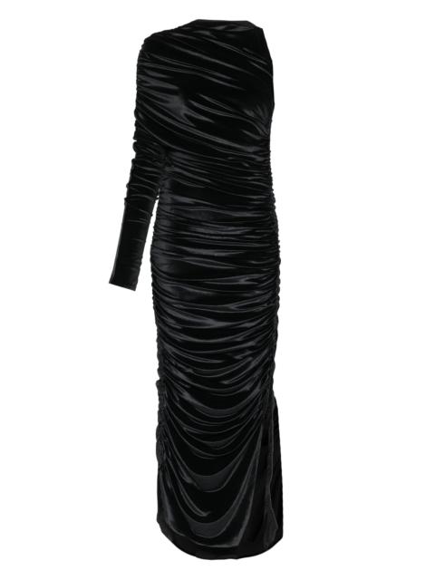 MUGLER one-shoulder draped midi dress