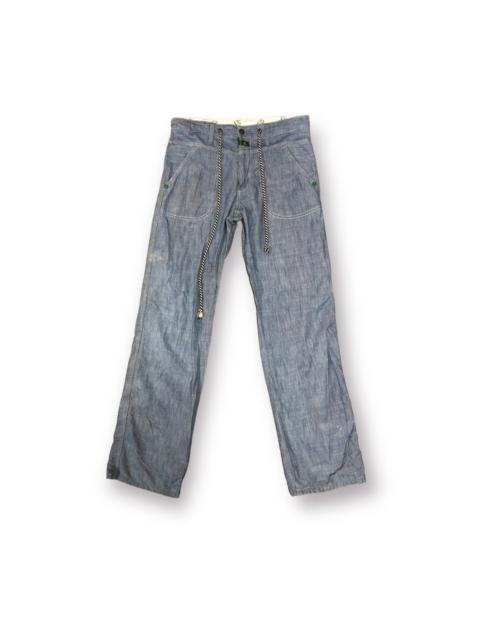 Other Designers Edwin - Edwin banana fiber lace up straight leg pants