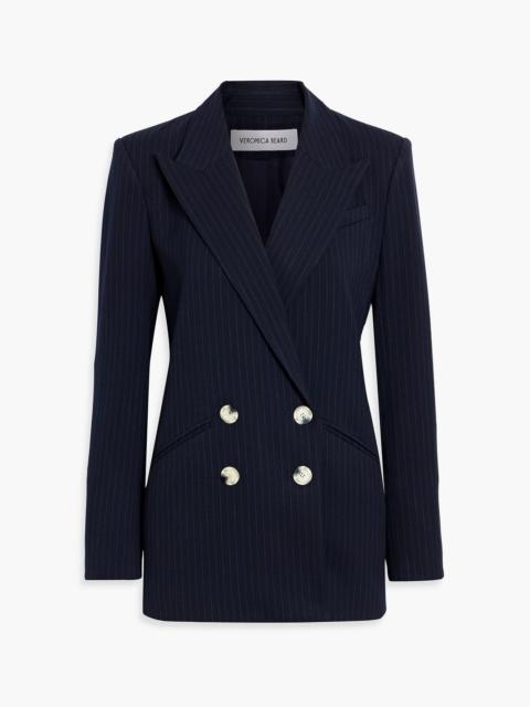 VERONICA BEARD Dale Dickey double-breasted pinstriped twill blazer