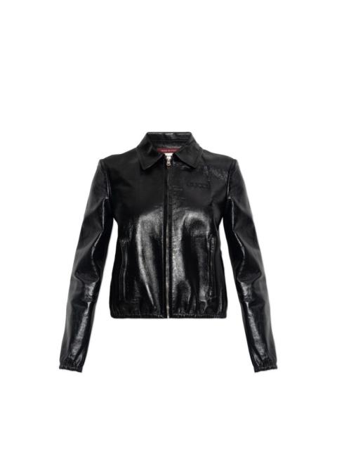 GUCCI GUCCI Black Leather Jacket New And Authentic (Women's size: