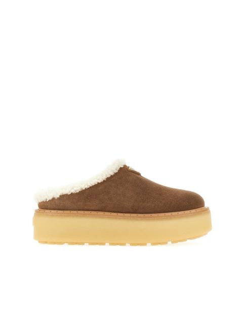 Prada Prada Shearling Sabot Brown Women