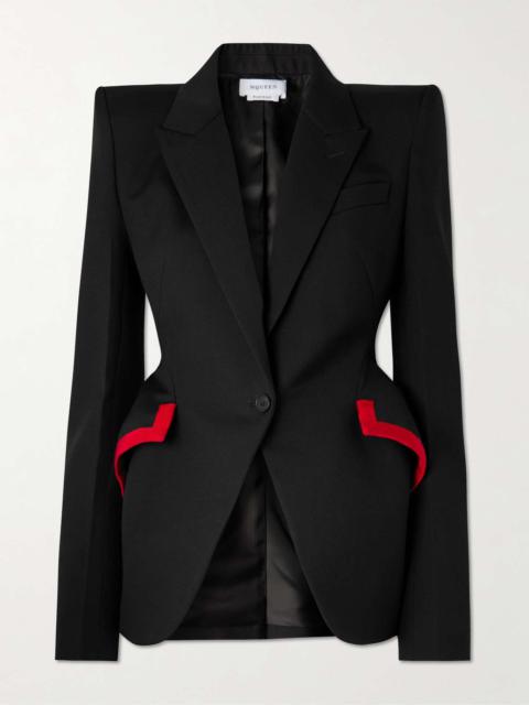ジャケット ALEXANDER MCQUEEN TWISTED CAVALRY TWILL SPLICED JACKET Men's Twisted Jacket in Black | McQueen US