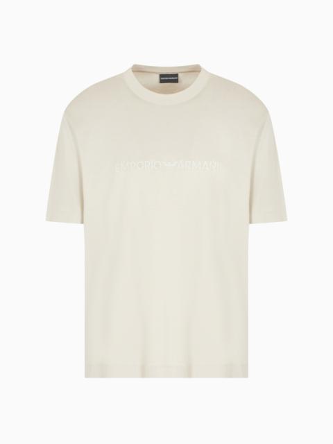 EMPORIO ARMANI ASV JERSEY-LYOCELL BLEND T-SHIRT WITH EMPORIO ARMANI EMBROIDERY