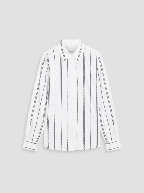 3.1 Phillip Lim Embroidered striped cotton-blend poplin shirt