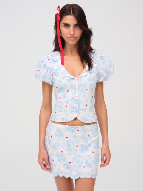 For Love & Lemons Livia Linen Mini Skirt