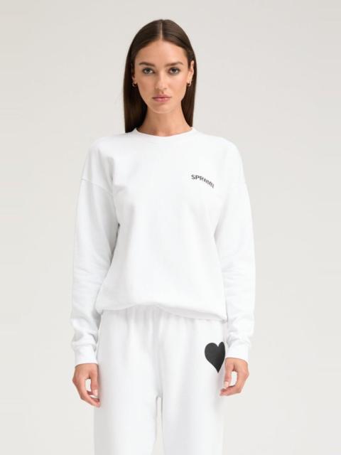 SPRWMN OPTIC WHITE COTTON LOGO SWEATSHIRT