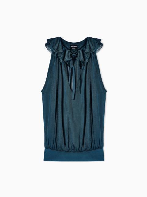 GIORGIO ARMANI VISCOSE TOP WITH ASV RUFFLES