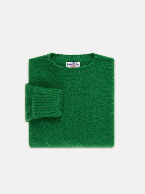 J. PRESS MADE-IN-SCOTLAND GRASS GREEN SHAGGY DOG SWEATER - CLASSIC FIT