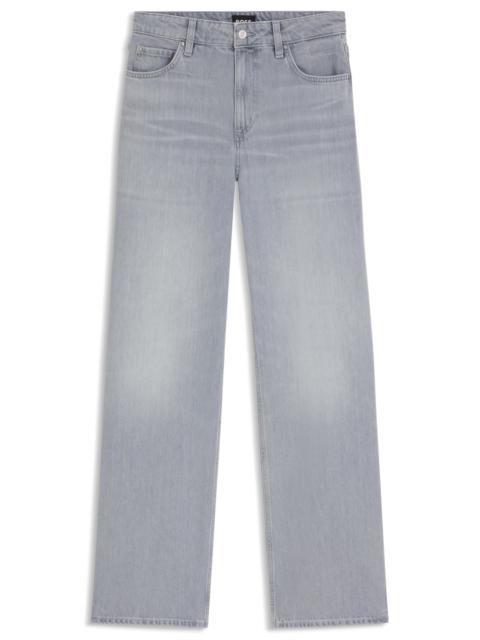 BOSS RELAXED-FIT JEANS IN GREY-BLUE DENIM
