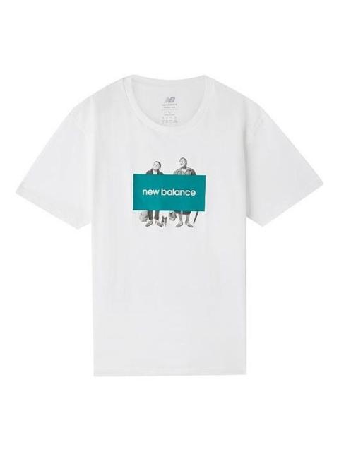 New Balance New Balance Men's New Balance Creative Logo Round Neck Short Sleeve White AMT83535-WT