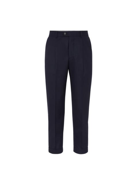 Brunello Cucinelli Brunello Cucinelli Hopsack trousers in Blue at Nordstrom