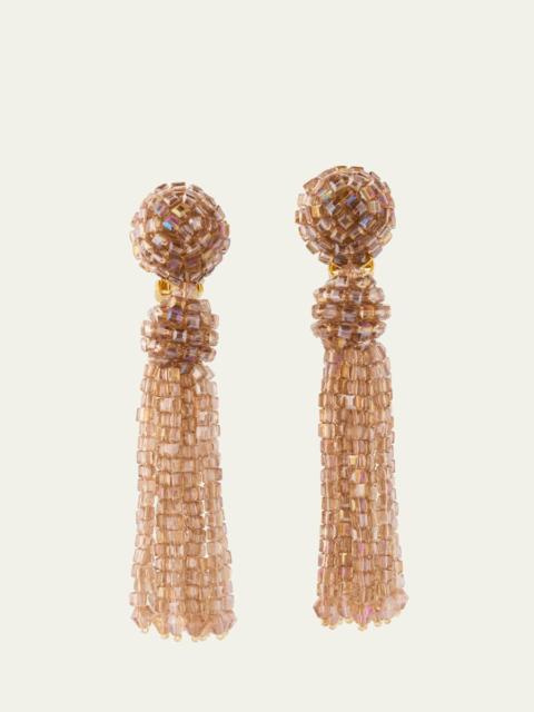Oscar de la Renta Crystal Fringe Earrings