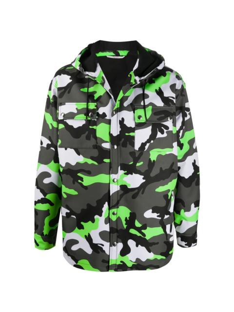 Valentino Valentino Garavani Camouflage Print Hooded Jacket