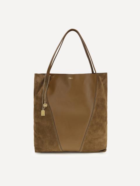 Chloé Spin Tote Bag in grenadine leather and suede