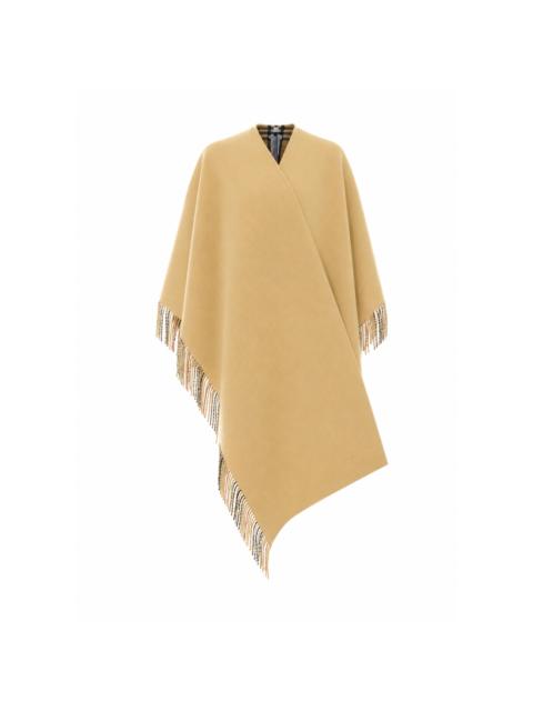 Burberry Burberry Women Blanket Style Wool Cape With House Check Logo
