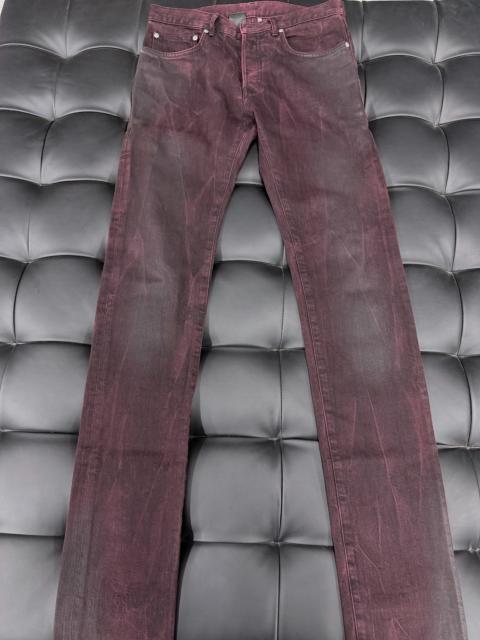 Dior Dior Homme 08SS Red Dye Waxed Jeans