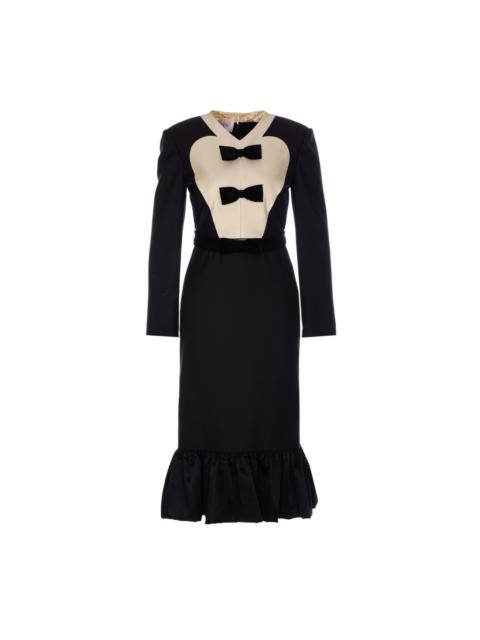 Valentino Valentino Garavani Women Midi Dress In Virgin Wool With Bows