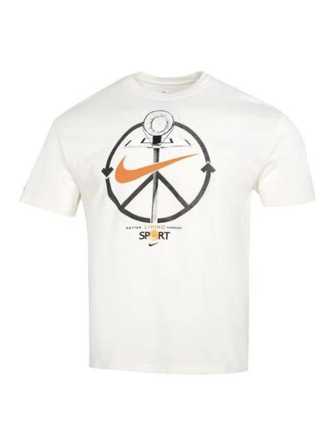 Nike Nike Alphabet Logo Athleisure Casual Sports Short Sleeve White DN3901-901