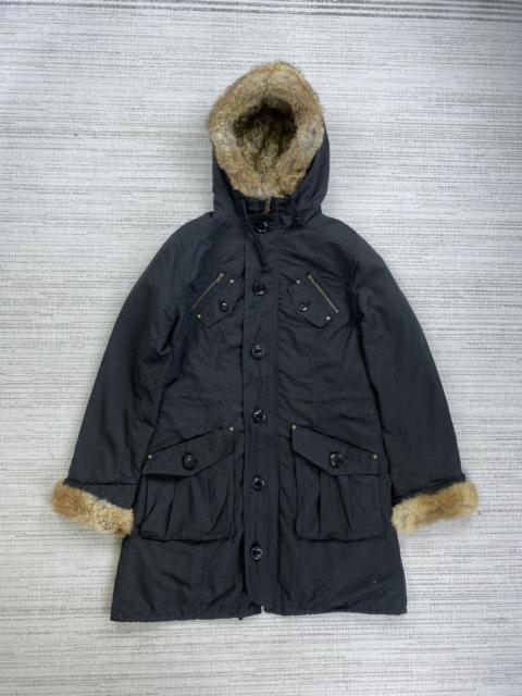 Other Designers Vintage GOA Carnelian Multipocket Faux Fur Hoodie Jacket