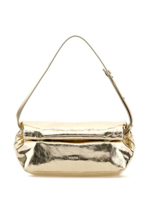 Gold leather small Rollup shoulder bag