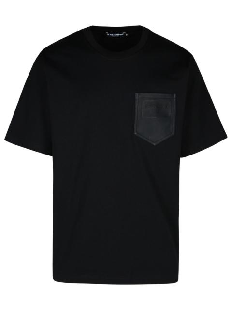 Dolce & Gabbana Black Cotton T-Shirt Man