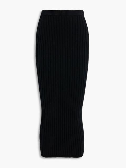 Max Mara Seta ribbed wool-blend maxi pencil skirt