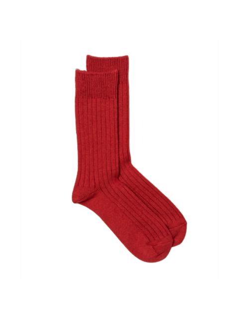 ROTOTO® Rototo Cotton Wool Ribbed Crew Socks Red