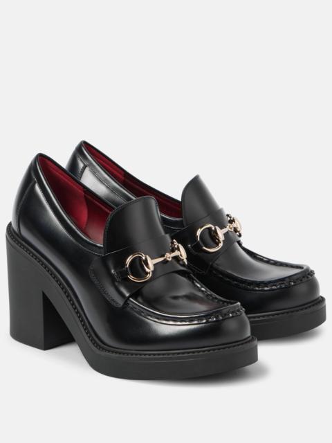 Horsebit leather loafer pumps