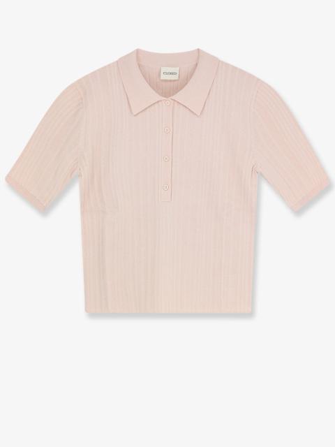 CLOSED Closed Cotton Cashmere Wool Polo Shirt Pink
