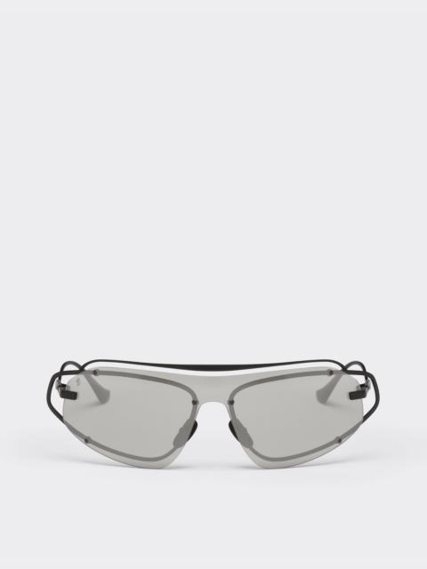 Ferrari Ferrari sunglasses in matt black titanium with silver gradient mirror grey shield