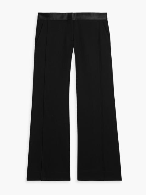 Victoria Beckham Satin-trimmed grain de poudre wide-leg pants