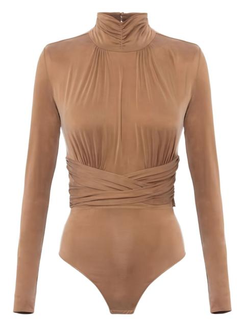 ELISABETTA FRANCHI draped ribbon-detail bodysuit