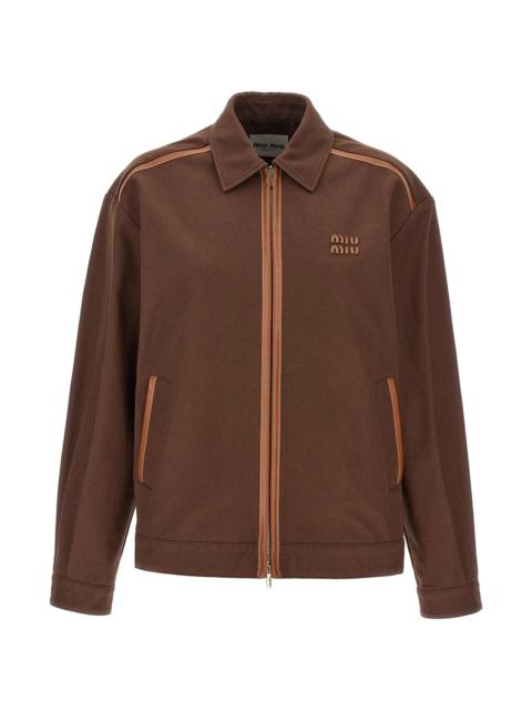 Miu Miu Logo patch blouson