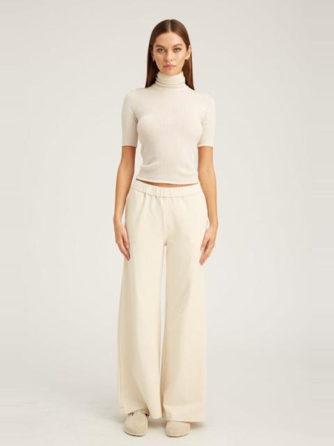 SPRWMN ECRU CITY WIDE LEG PANTS