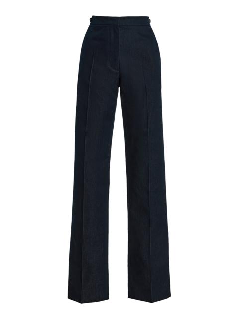 DARKPARK Grace Chambray Straight-Leg Pants dark wash