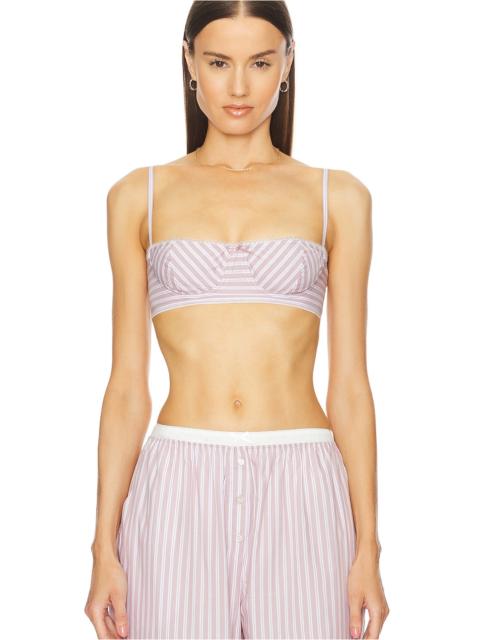 HELSA Wide Stripe Poplin Bra