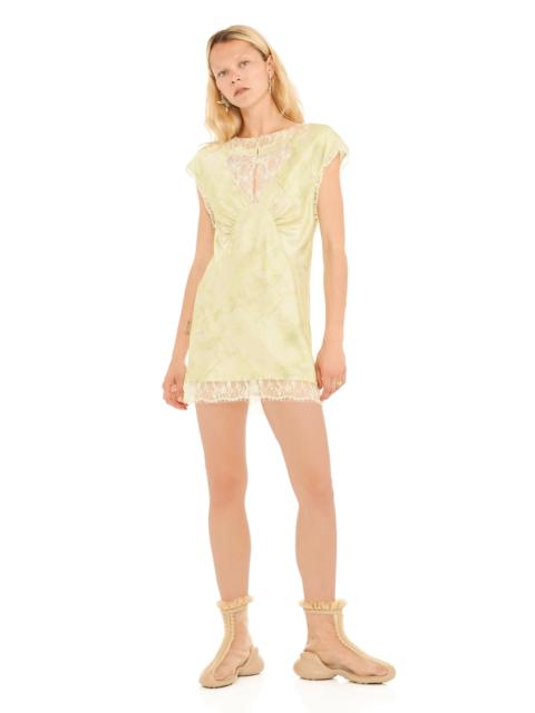 Collina Strada SAGE FLORAL SCRIBBLE WATERLILY MINI DRESS