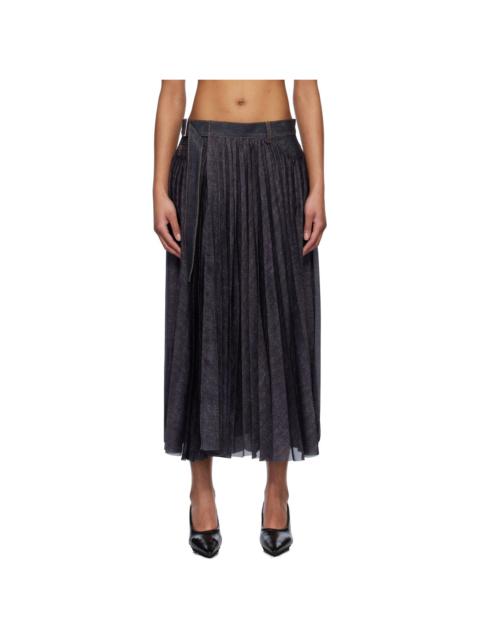 sacai Navy Denim Mix Maxi Skirt