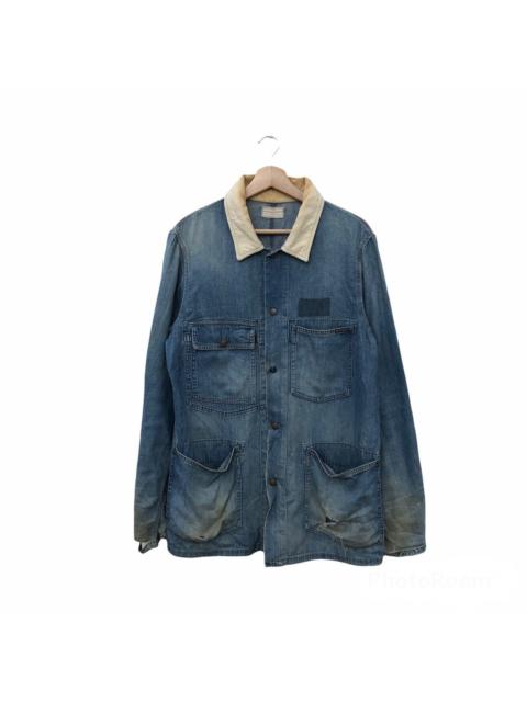 Blue Blue Japan BLUE BLUE JAPAN SHIRT BUTTON UPS DISTRESSED DESIGN