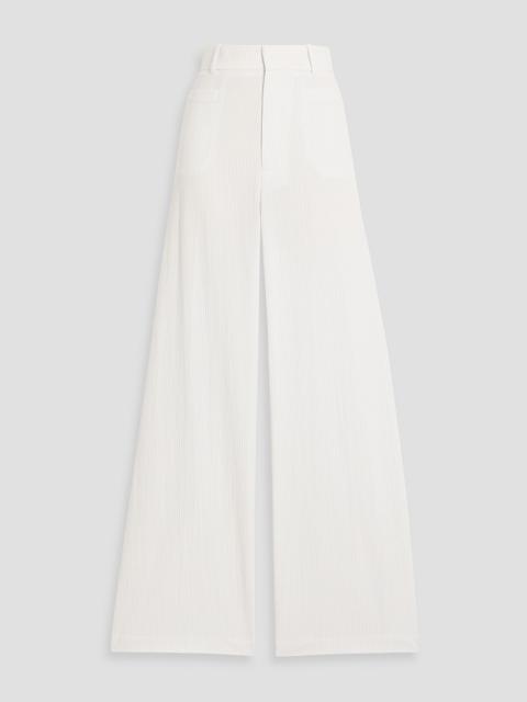 FRAME Le Slim Palazzo striped seersucker wide-leg pants