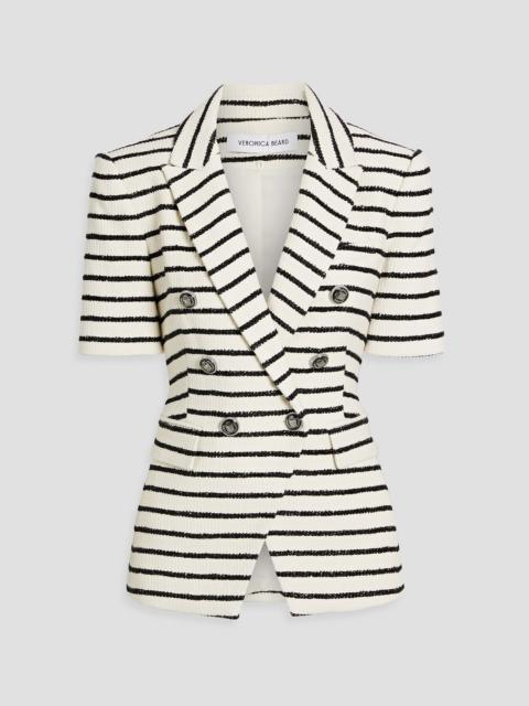 VERONICA BEARD Jenny Dickey double-breasted striped cotton-blend tweed jacket