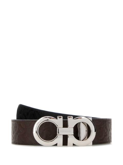 FERRAGAMO Salvatore Ferragamo Men Brown Leather Reversible Belt