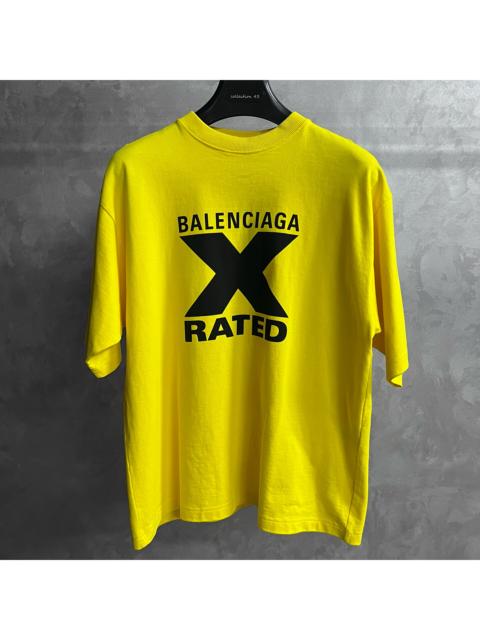 BALENCIAGA Balenciaga Yellow Pattern-Print Crewneck Short-Sleeve T-Shirt