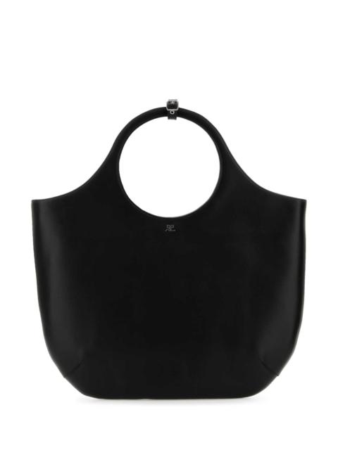 Courreges Women Black Leather Large Holy Handbag