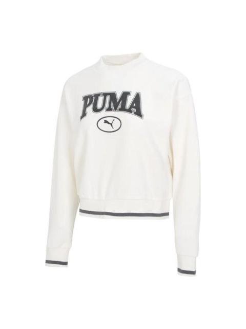 PUMA (WMNS) PUMA Logo Sweatshirt 'White Black' 623597-65