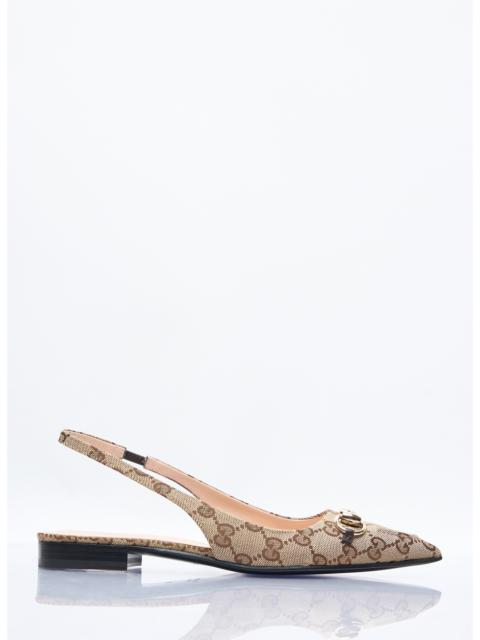 Gucci Women Horsebit Slingback Ballerina Flats