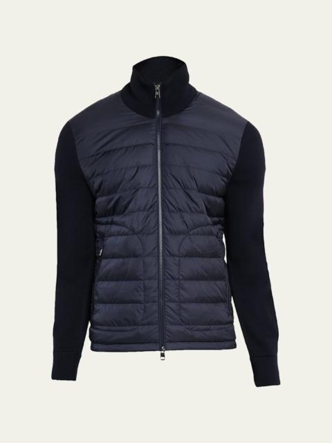 Moncler Men's Archivio Basic Puffer Wool Sleeve Cardigan