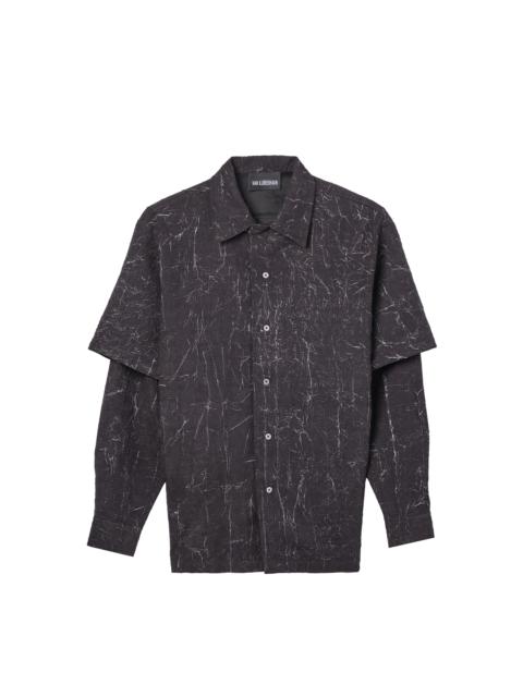 HAN KJØBENHAVN Han Kjobenhavn Textured Print Two-Layered L/S Shirt Black