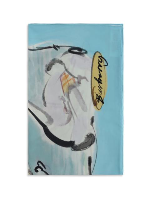 Burberry Burberry Women Swan Lake Silk Scarf
